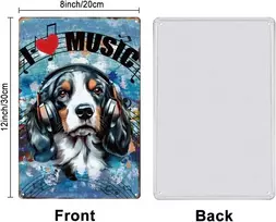 Superdant metalinis ženklas su šunimi muzikos skardos ženklas su muzikos tema vintažinis ženklas šunų sąrašai muzika retro skardos ženklas plakatas juokingi ženklai lenta namų barams kavinėms pubams sienų dekoravimui