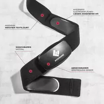 Fitengine širdies ritmo monitorius | Pulso matavimas ištvermės ir kardio treniruotėms | Bluetooth funkcija, skirta Ios ir Android | Dirželis išplečiamas iki 90 cm, juodas, vienas dydis