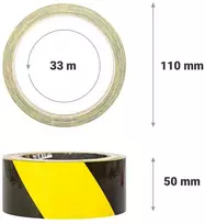 Grip Eventbasics grindų žymėjimo juosta Gt 800 Pvc įspėjamoji juosta juodai geltonos juostos 50 mm x 33 m lipni
