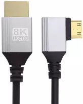 Xiwai itin plonas hdtv kabelis, 90 laipsnių kampu į kairę mini hdmi 2.1 type-a į type-c 8k 4k itin lankstus plonas kabelis kamerai hdtv 0.5m/1.5ft