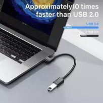 Usb 3.0 prailginimo laidas, 90 laipsnių kampu, 0.3m
