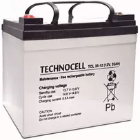 Akumuliatorius Technocell Tcl 12v 35ah Tcl35-12 Tcl35 vežimėliams maitinimas