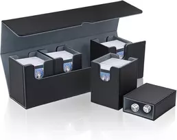 Dėžutė kortoms 5-in-1, 800+ kortoms, su magnetu, juoda