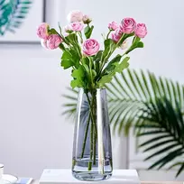 Aoderun vaza gėlėms stiklinės vazos dekoracija 22 cm aukščio pilka vaza pampų žolei mažos vazos stalo dekoravimui rankų darbo vaza namų valgomojo stalui