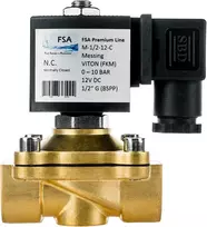Ventiliatorius Fsa Viton solenoidinis ventilis žalvarinis 1/2 colio 12 V Dc 0-10 bar uždarytas