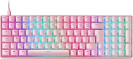 Mars Gaming Mkultra, mechaninė klaviatūra rožinė Rgb, kompaktiška 96%, Outemu Sq Raudona jungikliai, Portugalų-jav