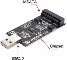 Kietasis diskas Xiwai mini pci-e msata į usb 2.0 išorinis ssd pcba konverterio adapteris pen drive kortelė be dėklo