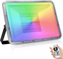 Nikeeyen 100 W rgb led prožektorius su nuotoliniu valdymu, 10000 lm, 16 spalvų ir 4 režimai, led prožektorius, atsparus vandeniui ip67, pritemdomas lauko prožektorius reklamai, sodui, vakarėliui (be atminties)