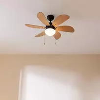 Cecotec lubų ventiliatorius su šviesa Energysilence Aero 360 Juodas&wood 50w, skersmuo 36" (92cm), 3 greičiai