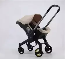 Vaikiškas vežimėlis 3in1 Flexi smėlio spalvos lengvas automobilinė kėdutė nešiojamas bambukinis