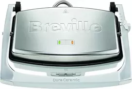 Breville Duraceramic sumuštinių/panini skrudintuvas | Café stiliaus sumuštinių keptuvas 2 riekelėms | nerūdijantis plienas [vst071x]