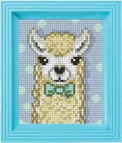 Pixel P31441 Mozaikos rinkinys Alpaca, Pixel paveikslas su rėmeliu, lengva prijungimo sistema, nereikia lyginti ar klijuoti, akmenukai pagaminti iš organinio plastiko