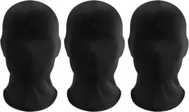 Eupsiiu 3 juodų kaukių rinkinys visam veidui, dengianti veidą Helovino zentai gobtuvas, spandex gobtuvas, kaukė be veido, morph kaukė, vakarėlio kostiumas vyrams, moterims, suaugusiems