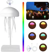Led medūzos lempa, naktinė medūzos lemputė, įkraunama naktinė medūzos lemputė, medūzos šviestuvas su šokančiomis kojelėmis, plaukiojanti medūzos lempa Jelly Flow, dekoratyviniam atmosferos apšvietimui