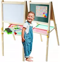 Cadence Kindersafe medinė lenta 2in1 magnetinė kreidinė lentyna