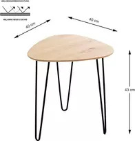 TV staliukas Haku Möbel staliukas šoninis ąžuolas juodas šviesus ąžuolas Mdf metalas matmenys P 40 x A 43 x G 40 cm stilius: modernus