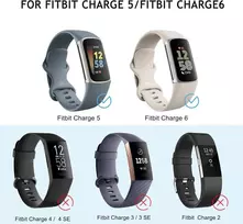 Vancle 4 apyrankių rinkinys, skirtas Fitbit Charge 6 apyrankei, Fitbit Charge 5 apyrankei moterims ir vyrams, silikoninė sportinė minkšta pakaitinė apyrankė, skirta Fitbit Charge 5/6 (s, juoda/tamsiai mėlyna/žalia/žvaigždžių)