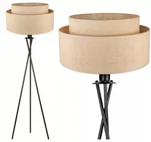Stilingas pastatomas grindų šviestuvas Loft Tripod 165cm su dvigubu Boho gaubtu