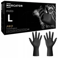 Vienkartinės nitrilinės pirštinės Mercator Medical, juodos, 100 vnt.
