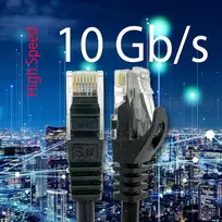 1attack.de - 1 X 5.0m Cat7 Ethernet kabelis 10Gb/s Lan tinklo jungiklis juodas