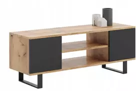 Kobi Tv staliukas Focus, komoda televizoriui loft 135cm ąžuolo craft juodas