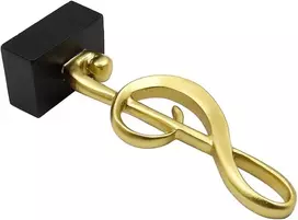 Nuzamas muzikos nata, statulėlė, 17,8 x 6,1 x 4,3 cm, auksinės muzikos natos, dekoratyvinė skulptūra, pianino natos skulptūra, namų meno muzikos ornamentai stalui, namų biurui