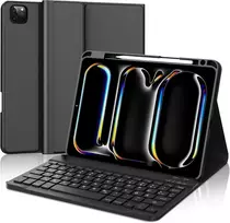 Iveoppe klaviatūra, skirta ipad pro 11 colių 2024 (m4), dėklas su klaviatūra, skirtas ipad pro 5-os kartos, magnetinė nuimama bluetooth qwertz dėklo klaviatūra, skirta ipad pro 11 colių 2024, juoda