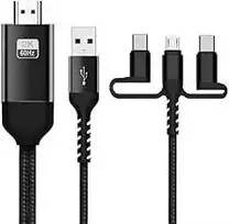 Duobagma 3 viename usb c į hdmi suderinamas kabelis 2k 60hz micro usb type-c į hdmi adapterio keitiklis usb 5v maitinimo šaltinis