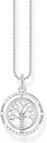 Thomas Sabo Ke2148-643-14-l45v moteriškas kaklo papuošalas su gyvybės medžio pakabuku iš 925 sidabro su kubiniu cirkoniu, ilgis: 40 cm-45 cm, sidabrinis, be brangakmenių