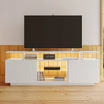 TV staliukas Šiuolaikiška ir stilinga Tv spintelė su led apšvietimu 140*35*55cm balta
