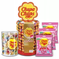 Chupa Chups karuselės formos saldainiai ant pagaliuko, 200 vnt., saldainių tūbelė 50 vnt. + Love 360g nemokamai
