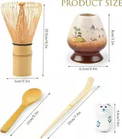 Rinkinys matcha ceremonijai: bambukinis plakiklis ir matcha arbatai