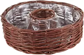 Dehner pintas krepšelis su folija sodinimui, aukštis 12 cm, skersmuo 40 cm, rudas vytelis
