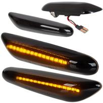 LED šoniniai dinaminiai posūkio žibintai BMW E60 E61, tamsinti, komplektas (2 vnt.)