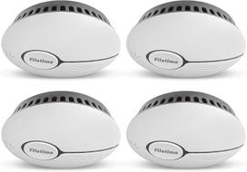 Dūmų detektoriai Priešgaisrinė signalizacija Rinkinys 4 vnt. EN14604 85dB Balti 125x35 mm