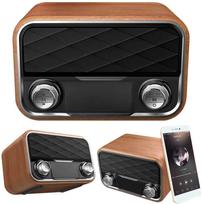 Belaidis garsiakalbis su Bluetooth ir FM radiju, retro dizainas, 6W