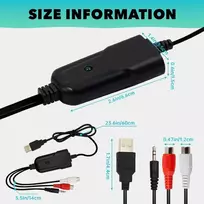 Stiprintuvas Jerilla usb 2.0 garso įrašymo plokštė, skirta kasečių konvertavimui į mp3, 3,5 mm, r/l stereo sąsaja, suderinama su windows xp/7/8/10 ir mac os 10.14