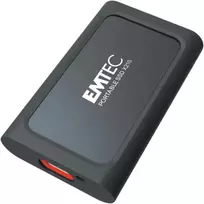 Emtec X210 Elite Portable Ssd 1tb išorinis kietasis diskas, Usb 3.2 Gen1 ir 2.0, Usb-c 3.2 Gen2 į Usb-a, skaitymo ir rašymo greitis iki 500mb/s, su silikoniniu dėklu, juodas