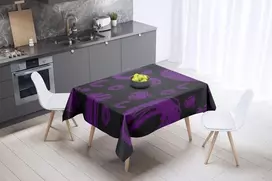Le Jardin du Lin virtuvinis dekoratyvinis staltiesė, violetinė, juoda, 140 x 140 cm - sukurta ir pagaminta Turkijoje