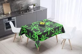 Le Jardin du Lin virtuvinis dekoratyvinis staltiesė, neoninė žalia dūmų spalva 140 x 140 cm - sukurta ir pagaminta Turkijoje
