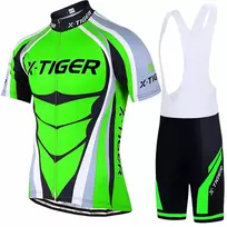 X-tiger Vyriškas dviratininko komplektas marškinėliai ir šortai su geliniu įdėklu Pro, dydis 6xl