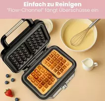Proficook® vaflinė belgiškiems vafliams su 2 kepimo paviršiais | Vaflinė belgiški vafliams | Nelimpantis kepimo paviršius | Tolygiai reguliuojamas apskrudimo lygis | Nerūdijantis plienas | 1000 W | Pc-wa
