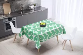 Le Jardin du Lin virtuvinė dekoratyvinė staltiesė Petrol Žalias Baltas 140 x 140 cm - sukurta ir pagaminta Turkijoje