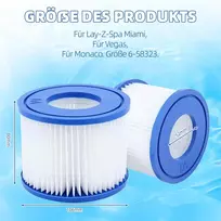 Woejgo Vi baseino filtro kasetė, flowclear baseino filtras, filtro keitimo filtras lay-su-spa miami, vegas, monaco. dydis 6-58323 (4 vnt.)