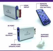 Gamecube hdmi adapteris, skirtas originaliai nintendo gamecube konsolei su gcvideo programine įranga - palaiko 2x linijų dvigubinimą - nuotolinio valdymo pultas įtrauktas - paprastas gamecube hdmi „plug & play“ sprendimas kaico