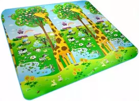Dvipusio putplasčio edukacinis žaidimų kilimėlis Zoo, sulankstomas, 200 x 180 cm