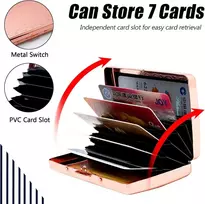 Eyidadae Rfid plonas metalinis apsauginis kreditinių kortelių dėklas kelioninė piniginė vyrams ir moterims juodas lengvas vientisas metalinis laiškų dėklas kreditinių kortelių dėklas, rožinis, minimalistinis