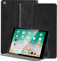 Nanruil dėklas, skirtas ipad 9th/8th/7th gen 10.2 colių 2021/2020/2019, odos planšetinio kompiuterio apsauginis dėklas, automatinis pažadinimas/užmigdymas, juodas