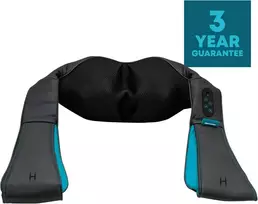 Homedics Shiatsu kaklo masažuoklis su šiluma - belaidis giliųjų audinių masažuoklis kaklui ir pečiams, 3 intensyvumo lygiai, 4 masažo galvutės ir jutiklinis valdymo skydelis - streso mažinimo prietaisas