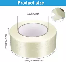 Bcuuozeeing Duct Tape, skaidri lipni juosta, vandeniui atspari, stiklo pluoštu sustiprinta juosta su stipria adhezija, skaidri Duct Tape, 60 mm x 50 m
